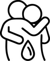 Hugging Figures and Raindrop concept as Hugging figures with a raindrop symbol and ample copy space symbolizing emotional release and connection in a hug. in Pho vector