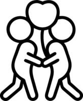 Hugging Figures and Tree concept as Hugging figures with a tree symbol and ample copy space representing growth and stability in a hug. in Photo Stock Concept vector