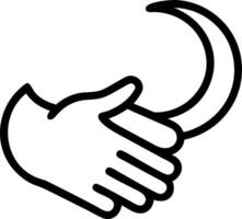 Hugging Hands and Moon concept as Hugging hands with a moon symbol and ample copy space symbolizing comfort and calm in a hug. in Photo Stock Concept vector