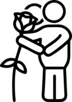 Hugging Silhouettes and Heartbeat concept as Hugging silhouettes with a heartbeat symbol and ample copy space symbolizing life and emotional connection in a hug. vector