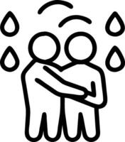 Hugging Silhouettes and Heartbeat concept as Hugging silhouettes with a heartbeat symbol and ample copy space symbolizing life and emotional connection in a hug. vector