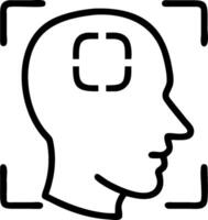 Human Face Scanning for Access concept as A human face scanning for access on a mobile device with ample blank space around for additional text or design element vector