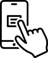 Human Finger on Payment App concept as A human finger interacting with a payment app on a smartphone screen featuring ample blank space around the device. in Pho vector