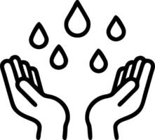 Human hands reaching out to catch raindrops under the sky with copy space. concept as Human hands reaching out to catch raindrops falling from the sky symbolizin vector