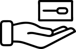 Human Hand with Digital Banking Icon concept as Human hand with a floating digital banking icon above with copy space. in Photo Stock Concept vector
