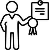 Information Security Manager with Key and Certificate concept as An image of an information security manager with a key and certificate set against a dreamy back vector