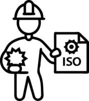 Industrial Safety Officer with ISO Certificate and Safety Equipment concept as An industrial safety officer holding an ISO certificate and safety equipment set a vector