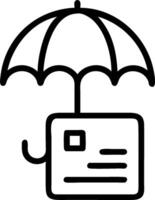 Insurance card and umbrella icon with space for text and icons on a clean background concept as A versatile insurance card and umbrella icon featuring space for vector