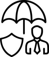 Insurance Agent with Umbrella and Shield concept as An image of an insurance agent with an umbrella and shield set against a whimsical background offering ample vector
