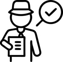 Investigator with File and Truth Verification Icon concept as An image of an investigator with a file and truth verification icon set against a whimsical backgro vector