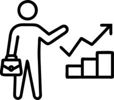 Investor with Chart and Briefcase concept as An investor analyzing a chart and holding a briefcase set against a whimsical background offering ample space for te vector