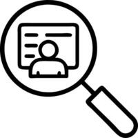Job search and magnifying glass icon with space for text on a professional background concept as A sleek job search and magnifying glass icon design with ample s vector