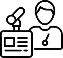 Journalist with Press Pass and Fact Check Tool concept as An image of a journalist with a press pass and fact check tool set against a dreamy background offering vector