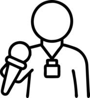 Journalist with Microphone and Lie Detection Tool concept as An image of a journalist with a microphone and lie detection tool set against a dreamy background of vector