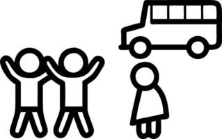 Kids with Books and Magical School Bus concept as Kids holding books with a magical school bus floating nearby set against a plain background providing space for vector