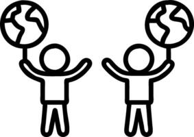 Kids with Globes and Magic School concept as Kids holding globes with a magical school appearing behind them set against a blank background with space for text o vector