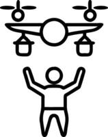 Kids with Magic Fruit Basket and Flying Delivery Drones concept as Kids holding a magic fruit basket with flying delivery drones set against a blank background o vector
