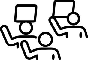 Kids with Tablets and Virtual Classroom concept as Kids using tablets with a virtual classroom appearing around them set against a plain background offering spac vector
