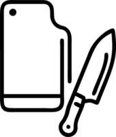 Kitchen knife and cutting board icon with copy space for culinary presentations concept as A visually appealing kitchen knife and cutting board icon with copy sp vector
