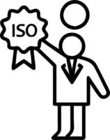 Laboratory Analyst with ISO Badge and Test Data concept as A laboratory analyst holding an ISO badge and test data set against a dreamy background offering ample vector