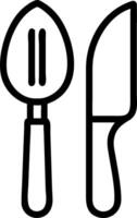 Knife and spoon icon with space for text and graphics on a blue background concept as A modern knife and spoon icon design featuring space for both text and grap vector