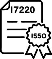 Lab Report with ISO17025 Badge concept as A lab report with an ISO17025 badge set against a whimsical background offering ample space for text or graphics symbol vector