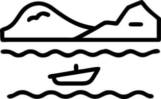 Lake and Boat concept as A half tone lake with a small boat set against a whimsical background offering ample space for text or graphics symbolizing tranquility vector