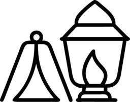 Lantern and tent icon with copy space for infographics concept as An infographic ready lantern and tent icon with copy space designed to convey camping setups ni vector