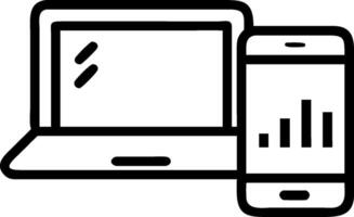 Laptop and Phone with Financial Data concept as Laptop and phone side by side displaying financial data with copy space. in Photo Stock Concept vector