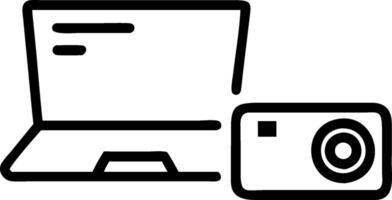 Laptop and projector icon with ample space for text and graphics concept as An iconographic laptop and projector design offering ample space for both text and gr vector