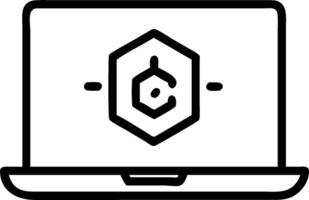 Laptop Displaying Cryptocurrency Portfolio concept as A laptop showing a cryptocurrency portfolio app with space for additional text or design elements around it vector