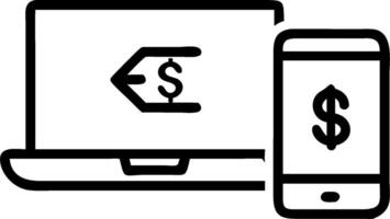Laptop and Phone with Financial Data concept as Laptop and phone side by side displaying financial data with copy space. in Photo Stock Concept vector