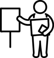 Librarian with Book and Announcement Board concept as An image of a librarian with a book and announcement board set against a whimsical background offering ampl vector
