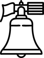 Liberty Bell and an American flag symbolizing independence with ample space for text. concept as The Liberty Bell with an American flag representing the symbol o vector