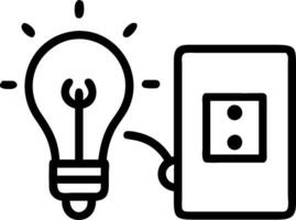Lightbulb and a switch symbolizing ideas and action with ample space for text. concept as A lightbulb and a switch representing the fundamentals of generating id vector