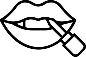 Lip liner and lip stain icon with copy space for cosmetic ads concept as A sleek lip liner and lip stain icon with generous copy space suitable for creating eye vector
