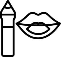 Lip pencil and lip stain icon with ample space for text and graphics concept as An iconographic lip pencil and lip stain design offering ample space for both tex vector