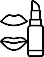 Lip pencil and lip balm icon with copy space for cosmetic tools concept as A cosmetic tools oriented lip pencil and lip balm icon with ample copy space ideal for vector