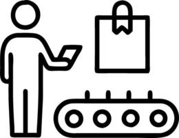 Logistics Coordinator with Clipboard and Conveyor Belt in Fantasy Warehouse concept as Mid shot of a logistics coordinator with a clipboard overseeing a conveyor vector
