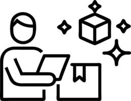 Logistics Planner with Flowcharts and Tablet in Enchanted Storage Facility concept as Mid shot of a logistics planner using flowcharts and a tablet in an enchant vector
