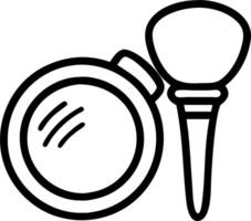Makeup compact and foundation brush with blank space for custom branding concept as A customizable makeup compact and foundation brush icon with blank space for vector