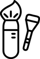 Makeup setting spray and contour brush with ample space for text and graphics concept as An iconographic makeup setting spray and contour brush design offering a vector