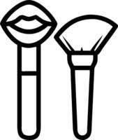 Makeup brush and liquid lipstick icon with space for text and icons on a gray background concept as A versatile makeup brush and liquid lipstick icon featuring s vector