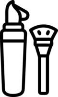 Makeup setting spray and contour brush with ample space for text and graphics concept as An iconographic makeup setting spray and contour brush design offering a vector