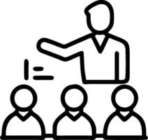 Manager conducting a team meeting with visual aids concept as A illustration of a manager conducting a team meeting with visual aids featuring a 3 color s vector