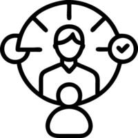 Manager with a work life balance wheel and a family photo symbolizing work life balance with ample space for text. concept as A manager using a work life balance vector