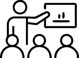 Manager leading a team meeting with presentation slides concept as A illustration of a manager leading a team meeting with presentation slides featuring a vector