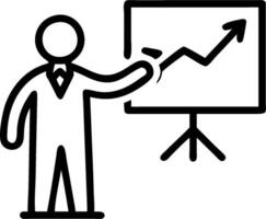 Manager with Whiteboard and Pen concept as A manager using a whiteboard and holding a pen set against a whimsical background offering ample space for text or gra vector
