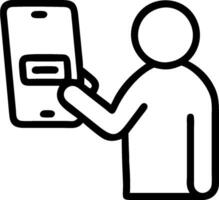 Man Checking Recent Transactions concept as A man checking recent transactions using a mobile banking app on his smartphone with a blank background offering spac vector