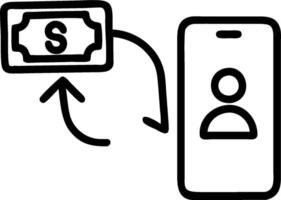 Man Transferring Money Using App concept as A man transferring money using a mobile banking app set against a plain background with space for text or design elem vector